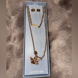 True Religion Gold-Tone Necklace with Charm
